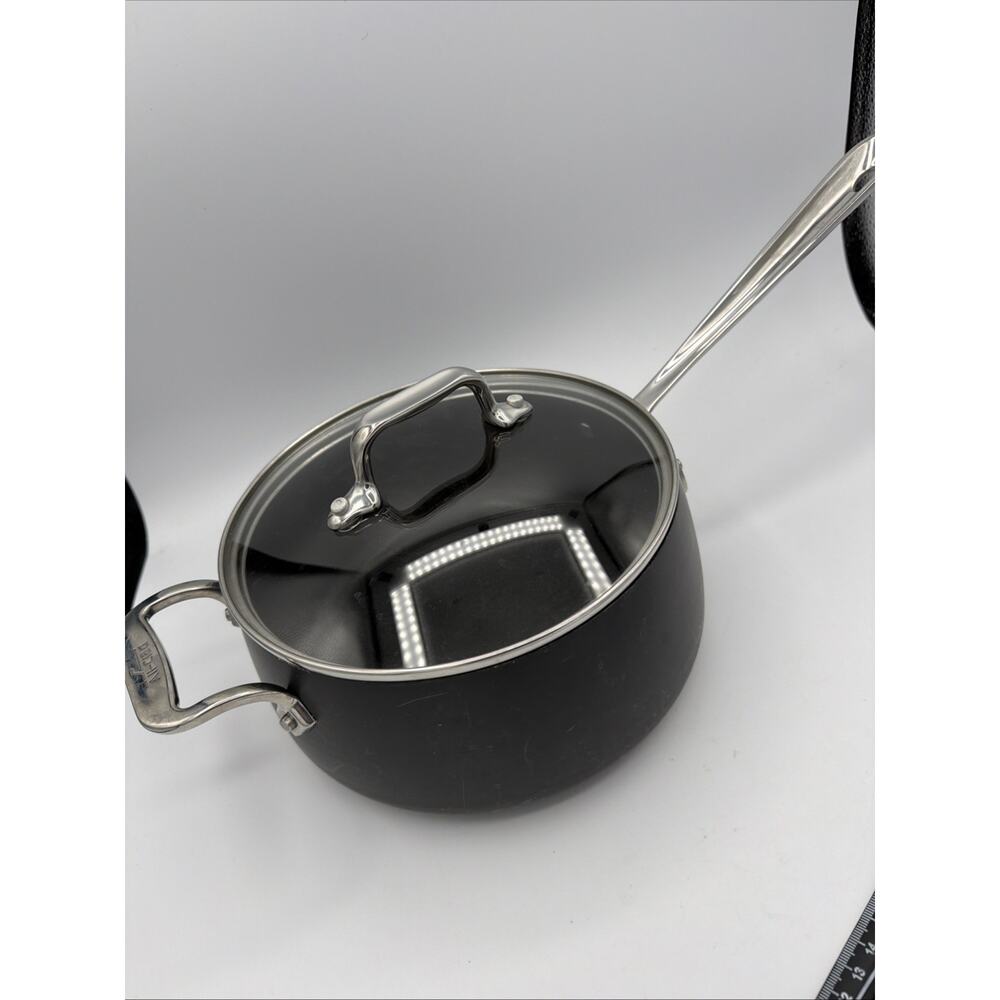 All-Clad HA1 Hard Anodized Nonstick 3.5QT 3.3L Sauce Soup Pan Pot with Lid